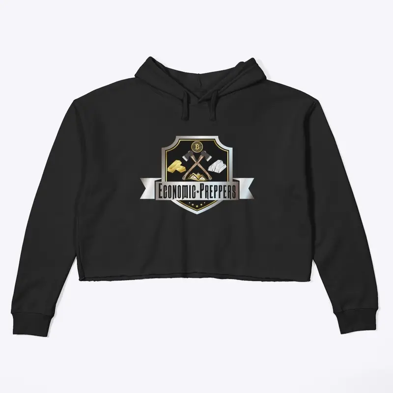 Crop Hoodie - Economic Preppers Logo